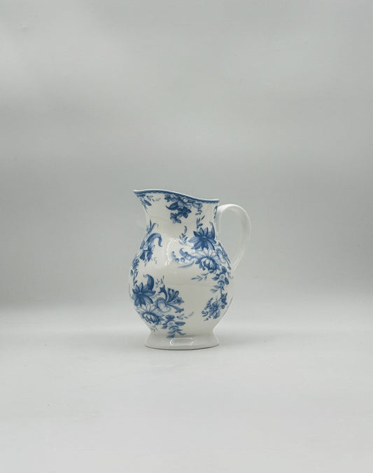 Whittard England Blue & White Floral Bone China Creamer Pitcher