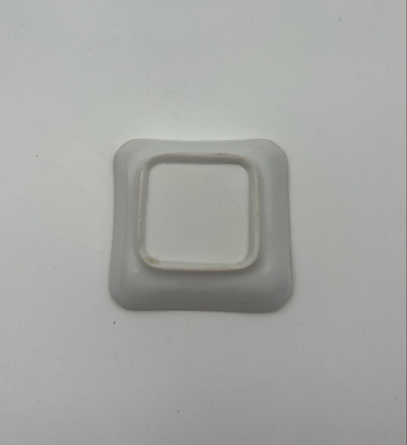 Vintage Hand-Painted Butter Pat – Floral & Gilt Square Porcelain