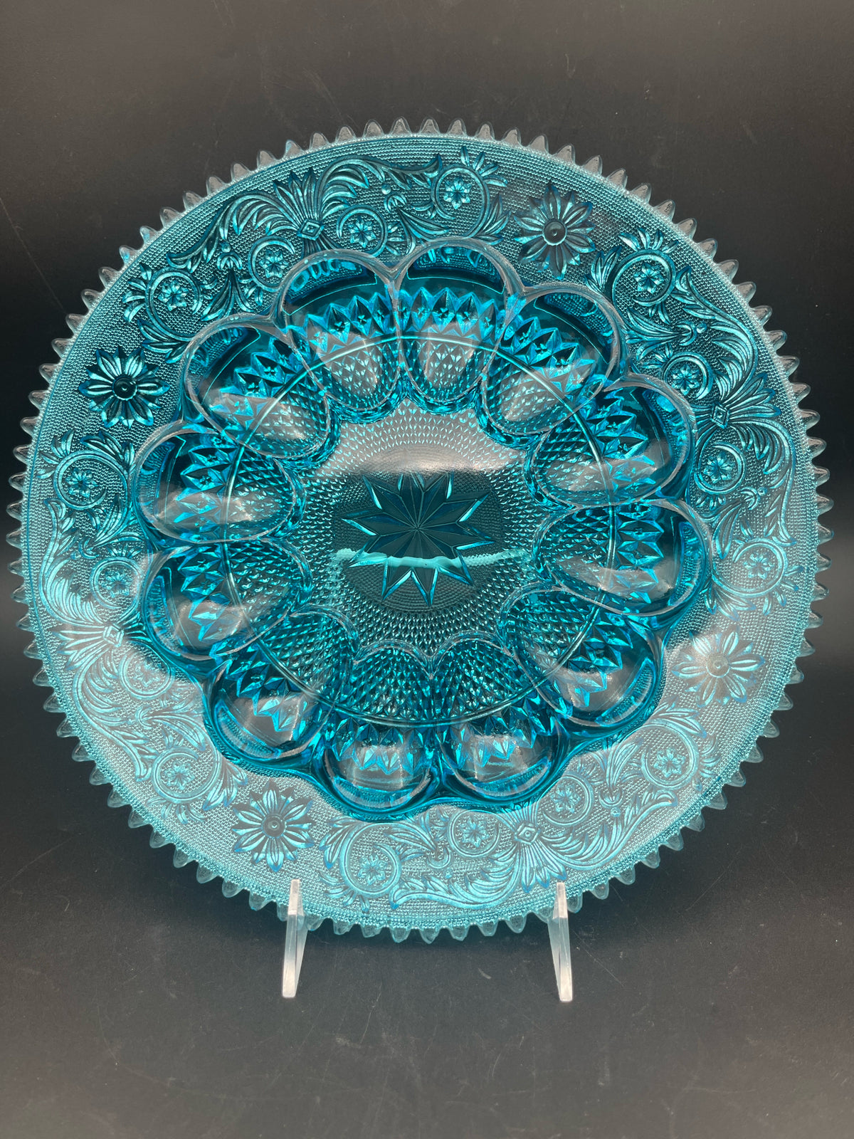 Deviled Egg Vintage Blue Plate