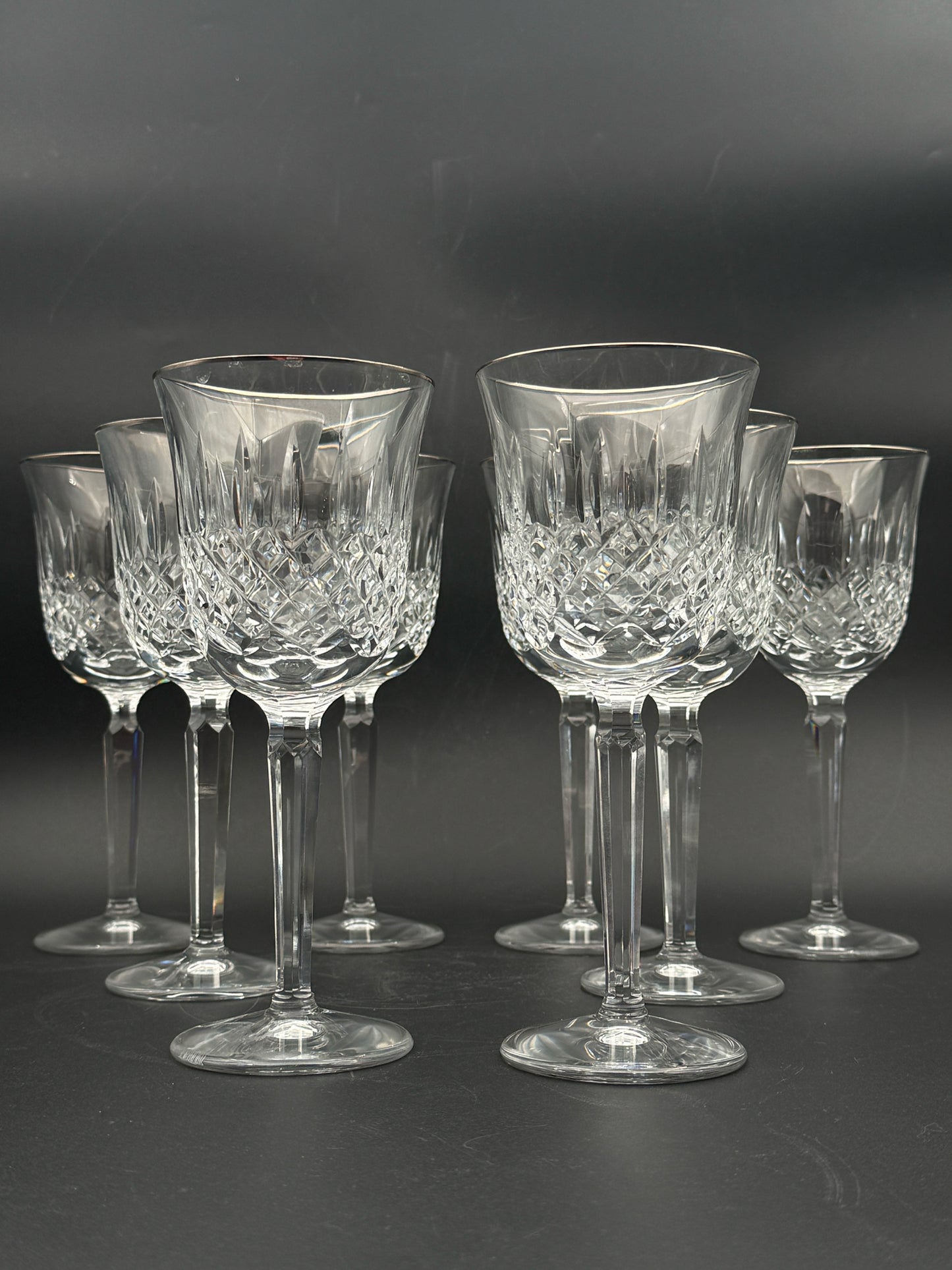 Waterford Kelsey Platinum Wine Glasses- Set Of 8