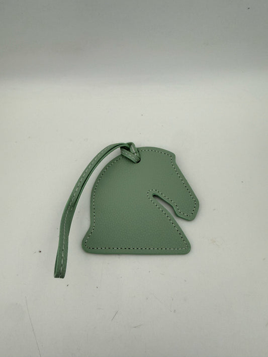 Green Leather Horsehead Bag Charm