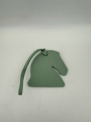 Green Leather Horsehead Bag Charm