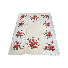 Vintage Red Hibiscus Flowers Printed Tablecloth