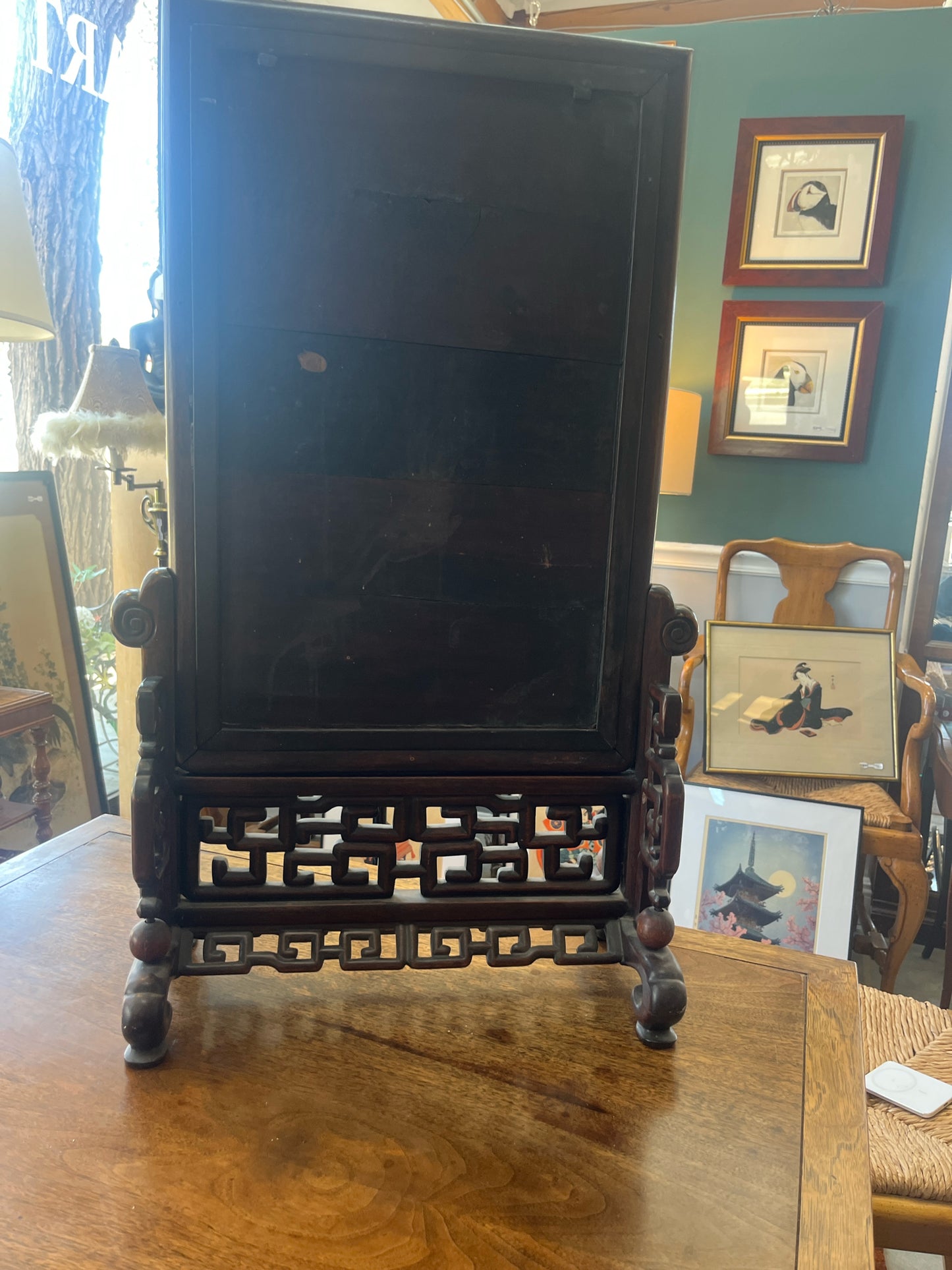 Chinese Hardwood Dressing Table Mirror