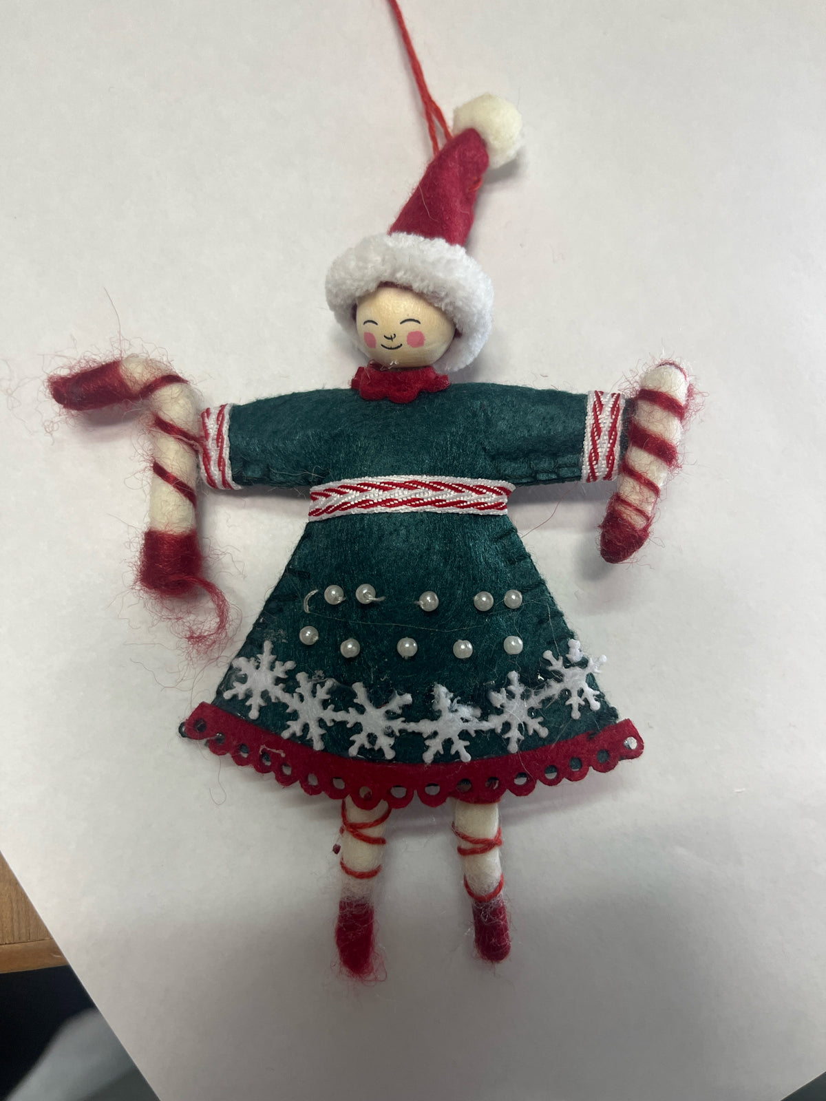 Pixie Ornament With Candy Canes