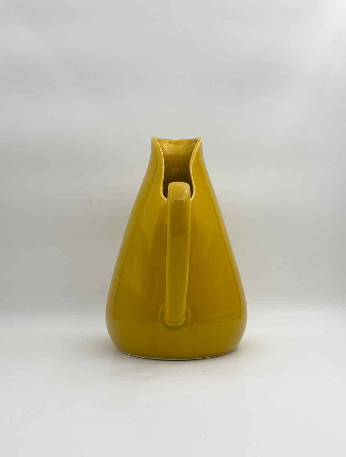 Mid Century Style Chartreuse Ceramic Pitcher Quart Size Retro