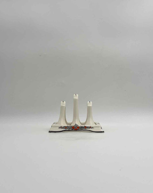 Antique Crown Ducal Orange Tree Toast Rack England Art Deco Decor