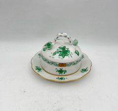 Herend Butter Dish Chinese Bouquet Green
