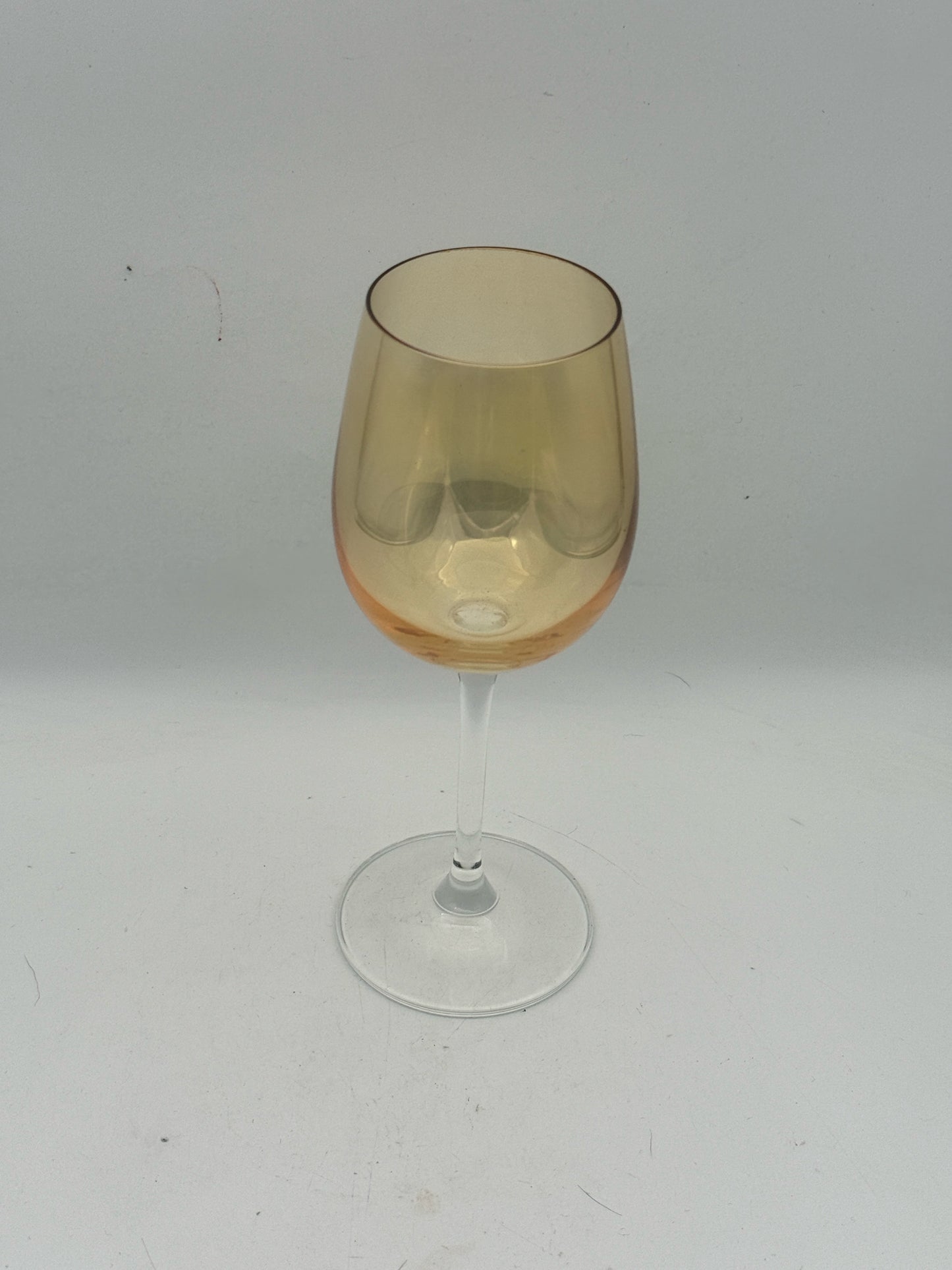 Yellow Iridescent Wine Glasses- Set Of 4