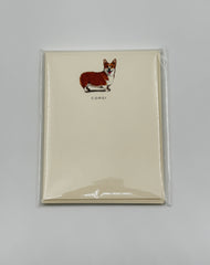Fable & Sage Corgi Flat Note Cards – Set of 6 with Envelopes