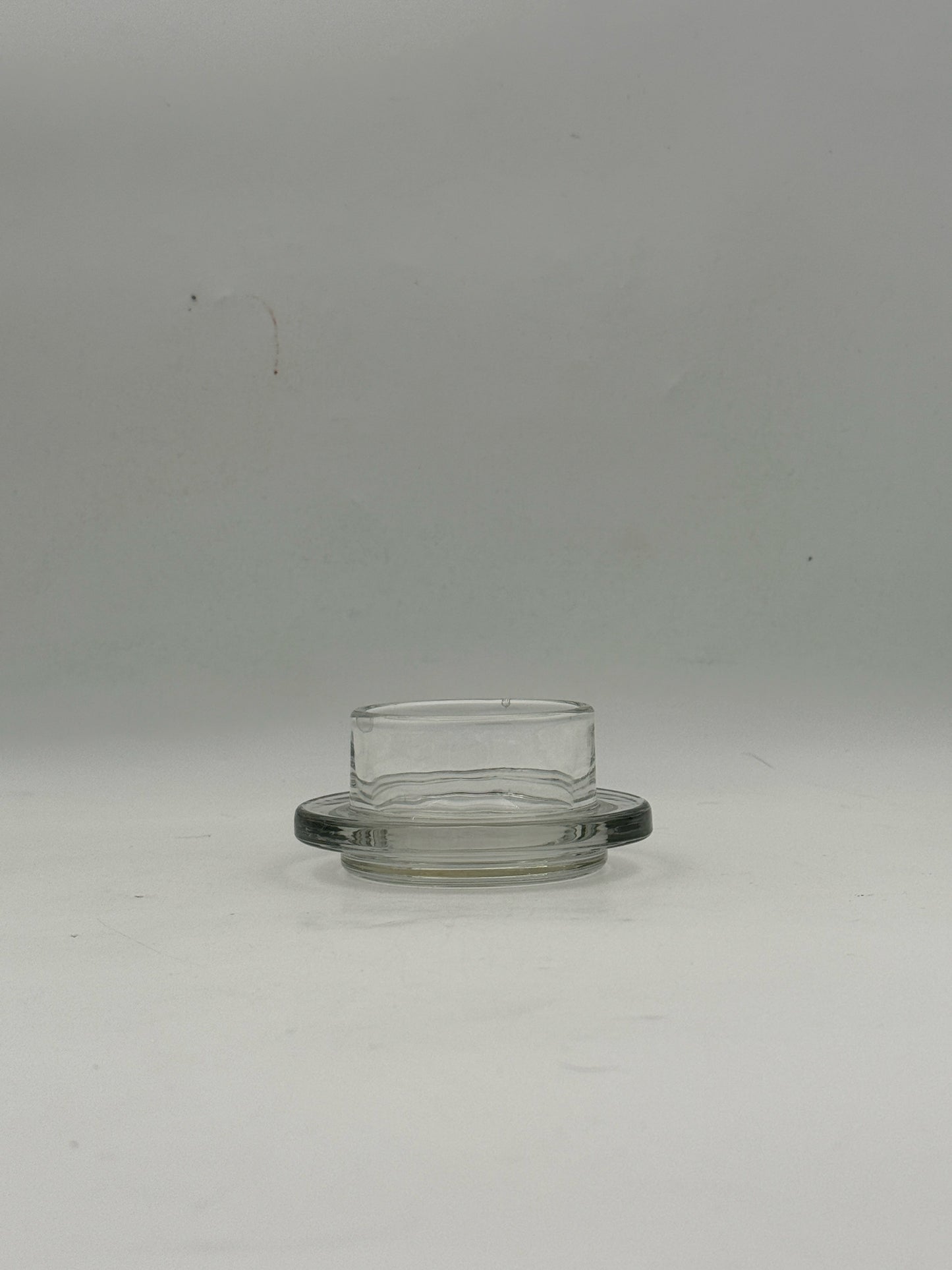 Vintage Glass Butter Cloche With Leaf Design