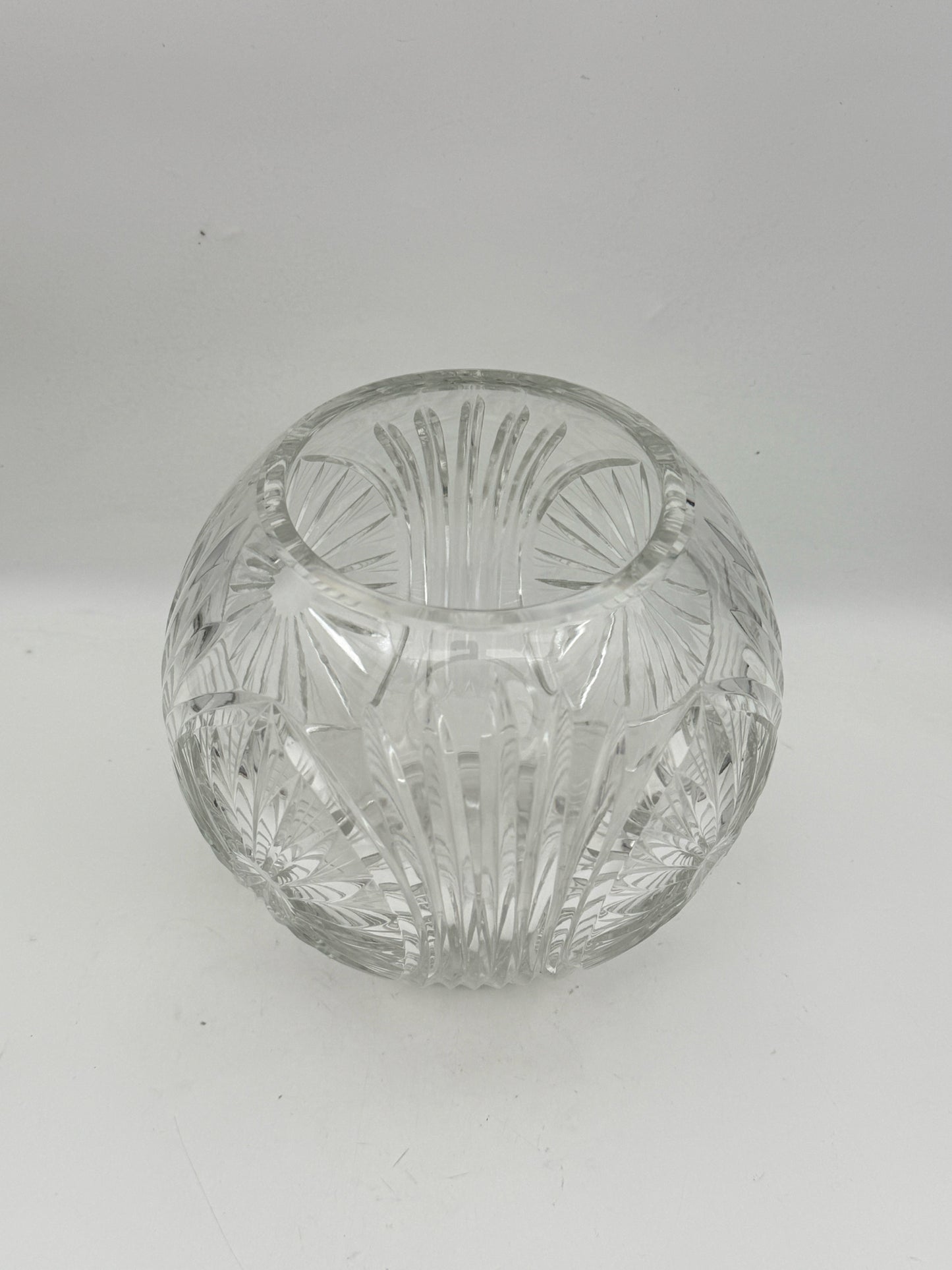 Cut Crysal Rose Bowl Vase