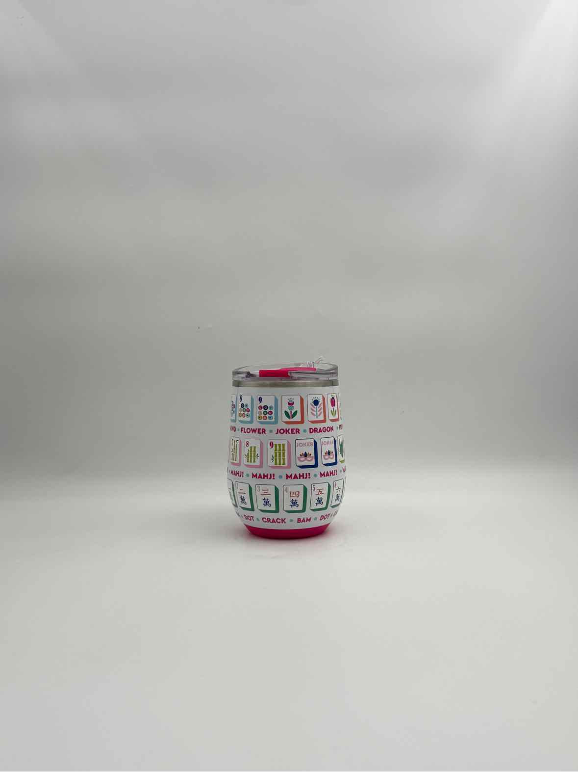 Mahjong Stemless Insulated Wine Cup 12oz Stainless Steel Tumbler