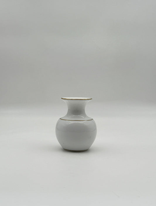 Herend Mini Bud Vase White Porcelain with Elegant Gold Trim Decor Art