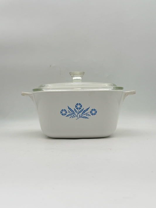 Corning Ware Blue Cone Flower 1.75 Quart Casserole Dish