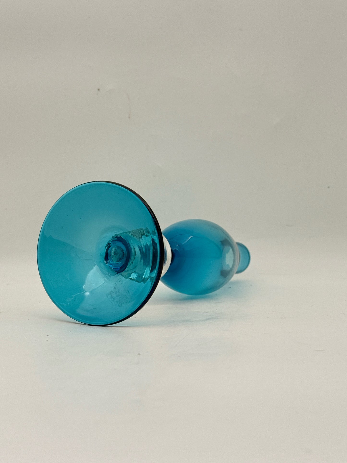 Blue And Clear Art Glass Vase