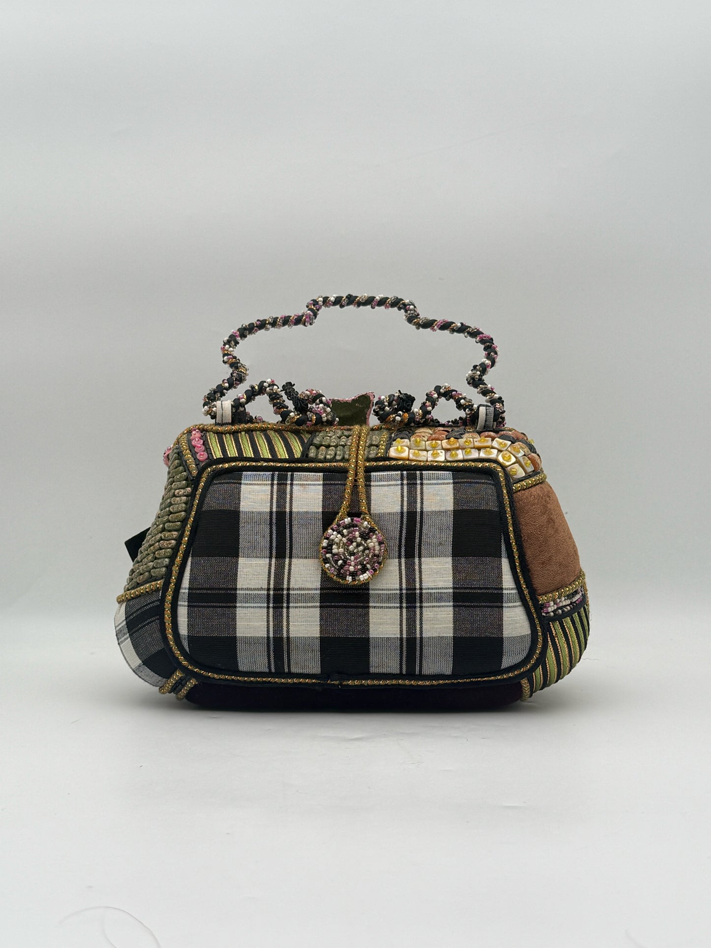 Mary Frances Beaded Pink Flower Purse
