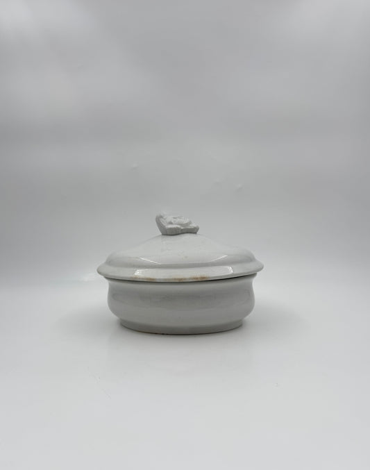 Ironstone Covered Vessel with Lady Face Lid – E & C Challinor England