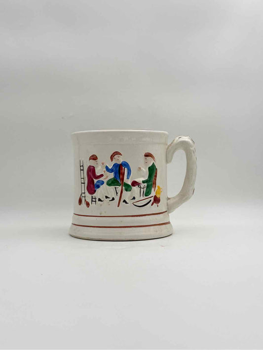 Antique 18th Century Staffordshire Early Prattware Large Surprise Frog Mug