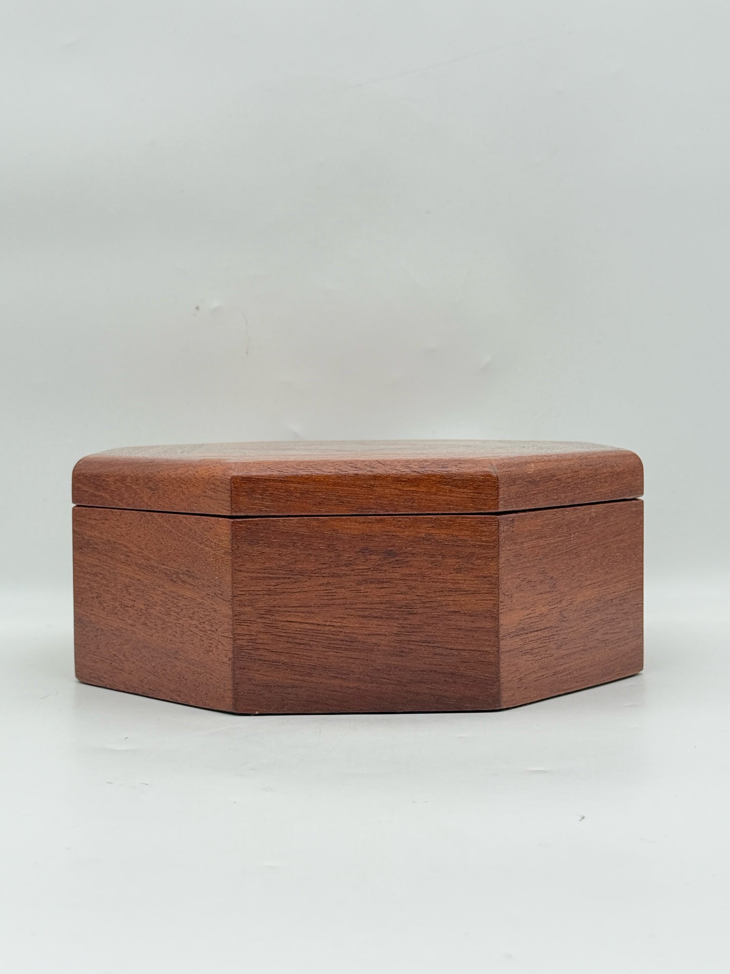 Octagonal Velvet Lined Wood Box