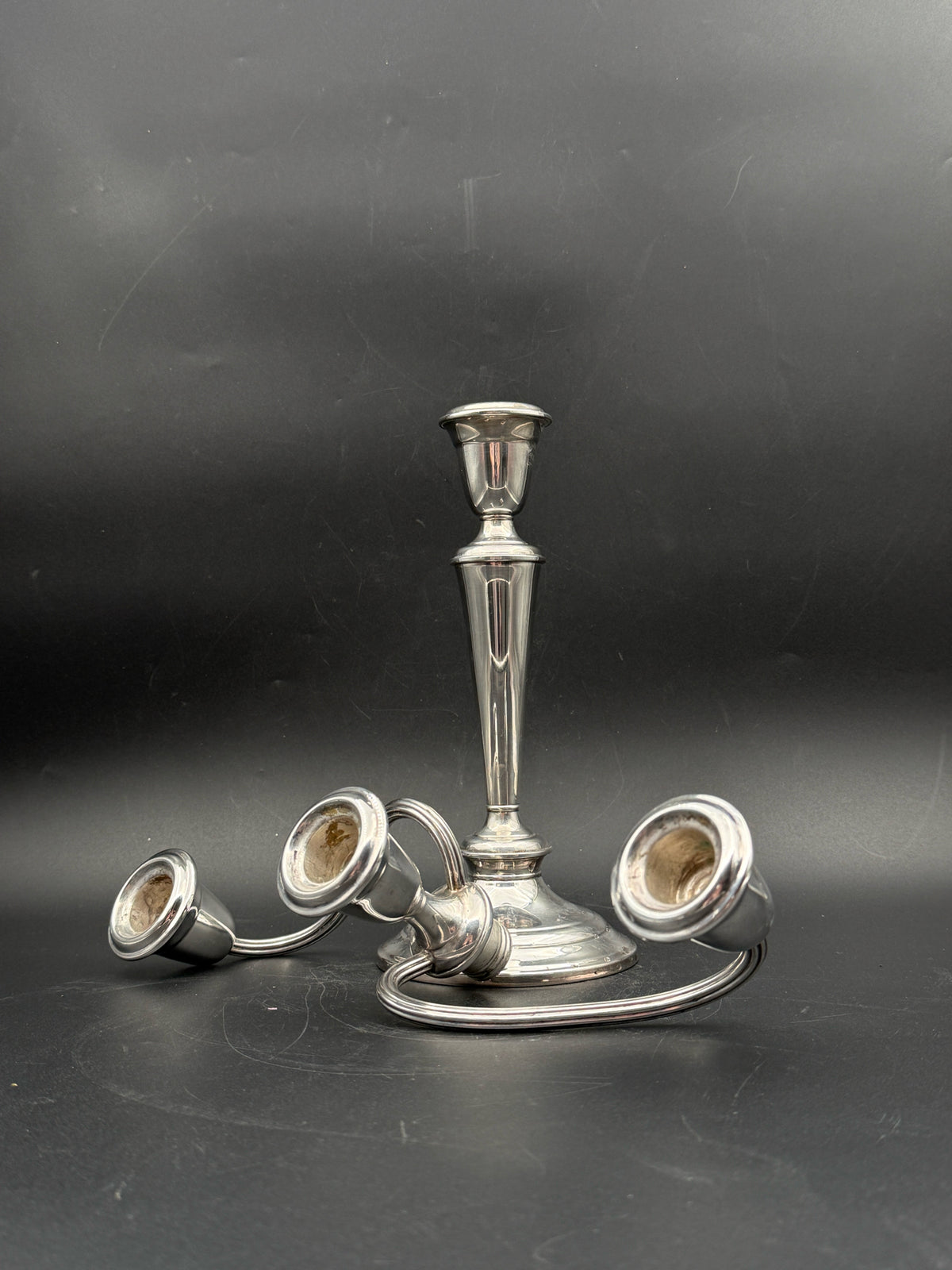 Pair Of 3 Arm Silverplate Candlabras