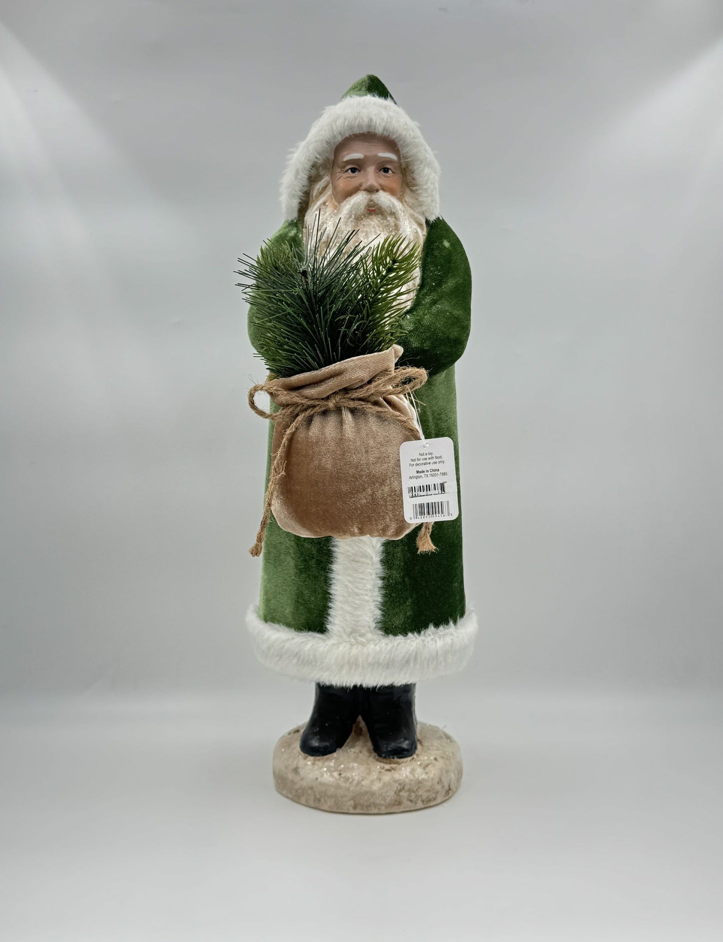 RAZ Imports Green Velvet Santa Claus –  Belsnickle Christmas Figure