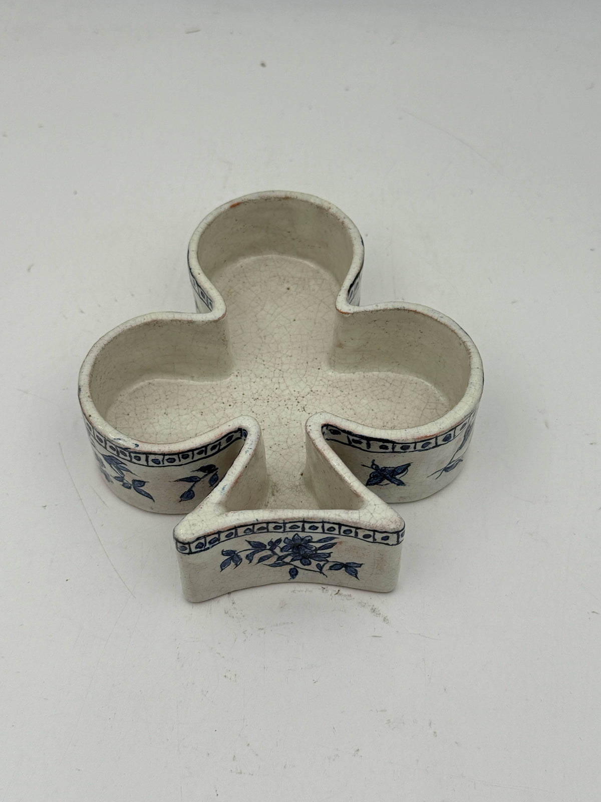 Vintage Blue And White Clover Box