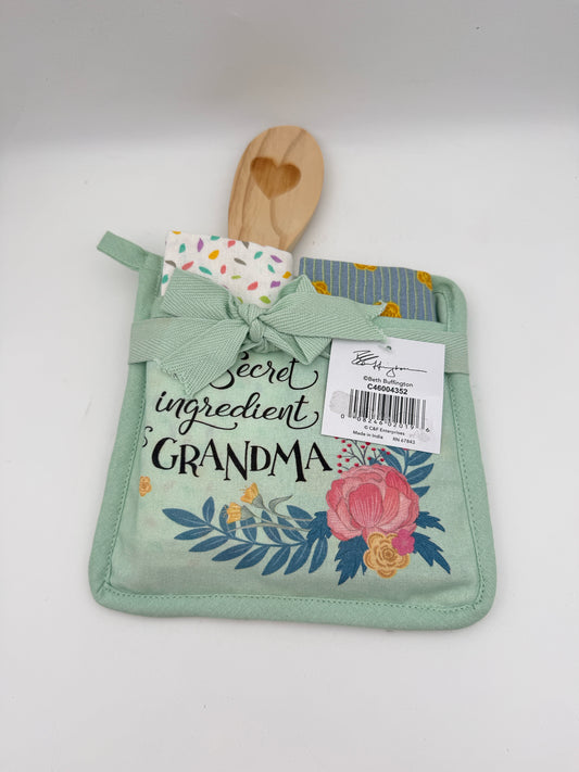 "The Secret Ingredient Is Grandma" Potholder Gift