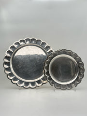Mexican Sterling Silver Colonial Revival Plates- Set Of Two