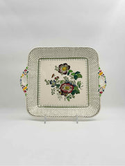 Mason’s Ironstone Square Cake Plate with Handles, 