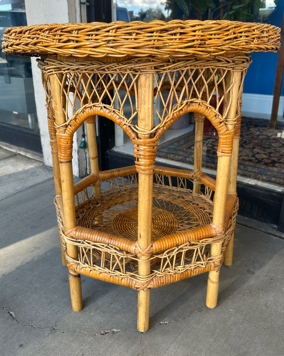 Wicker Accent Table - In Store Pick Up Only