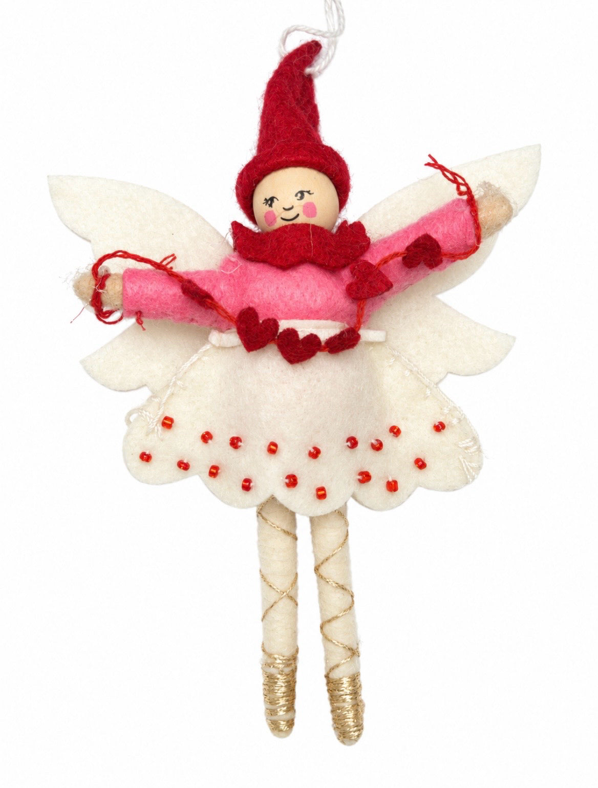 Pixie Ornament With Heart Garland