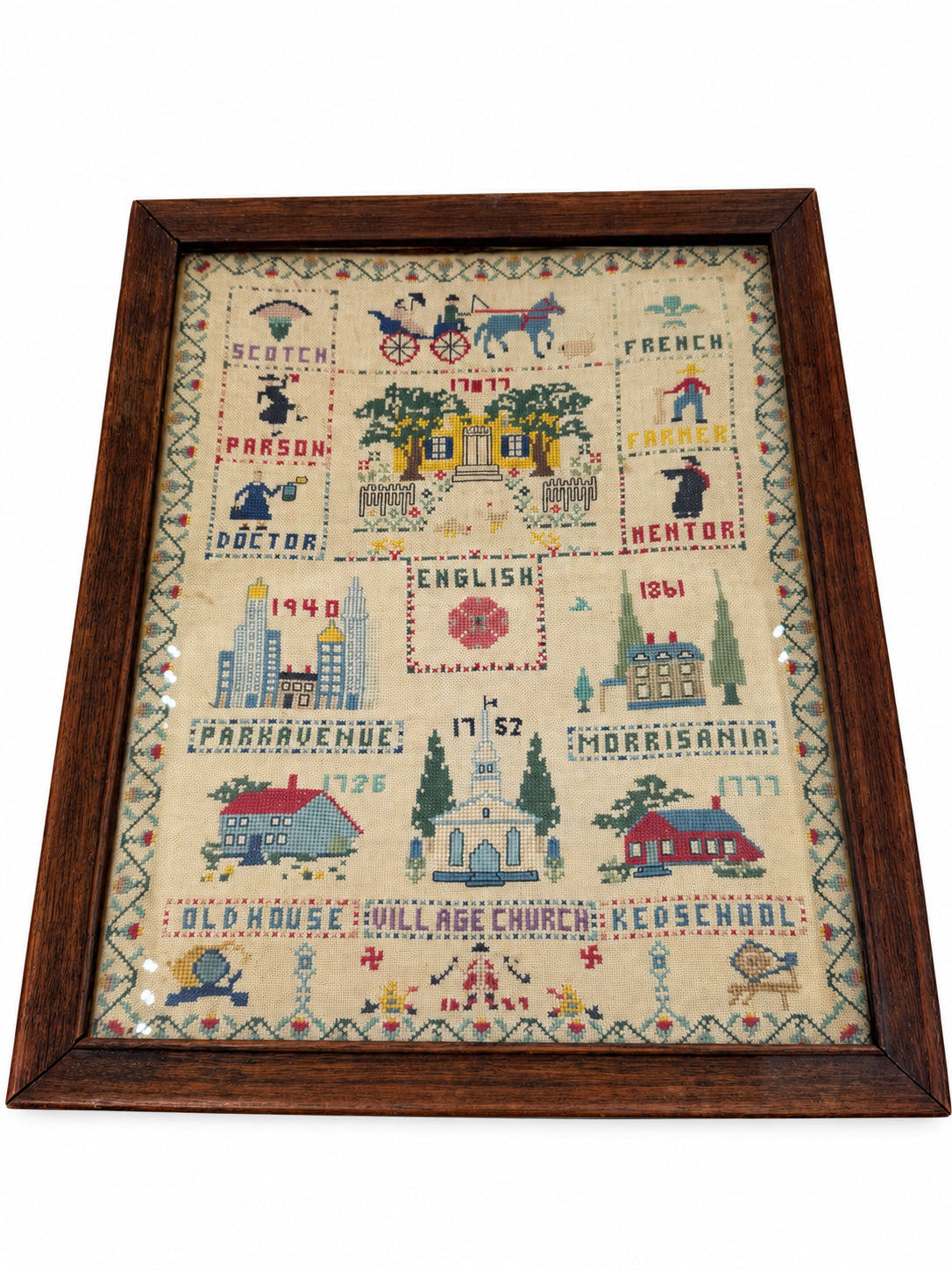 New York City Framed Colonial Revival Sampler