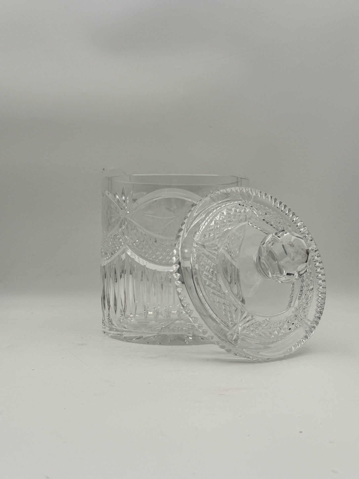 Vintage Cut Crystal Biscuit Jar