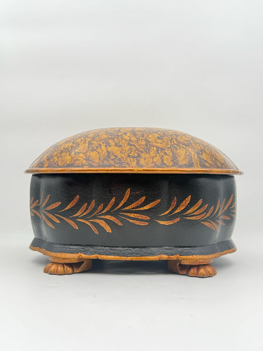 Decorative Hand Painted Tortoise Shaped  Box from Italy