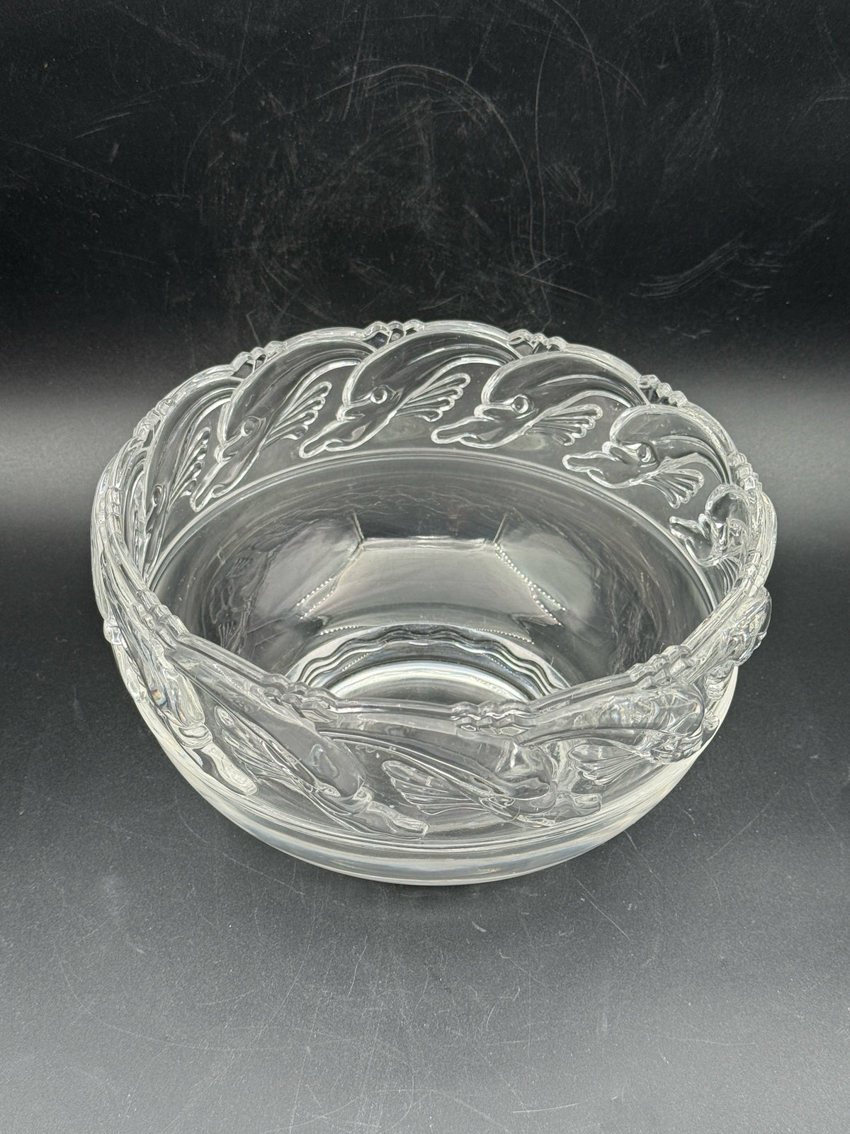 Tiffany & Co Crystal Dolphin Bowl