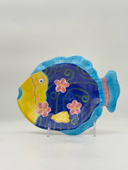 Bella Casa Blue And Yellow Fish Plate