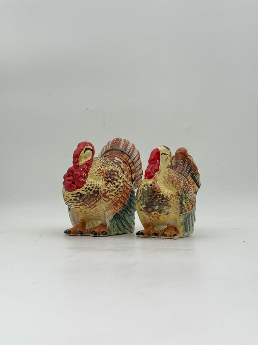 1940's Cold Painted Turkey Salt & Pepper Shakers