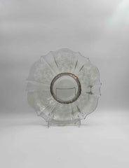 Vintage Etched Glass Bowl With Sterling Silver Base
