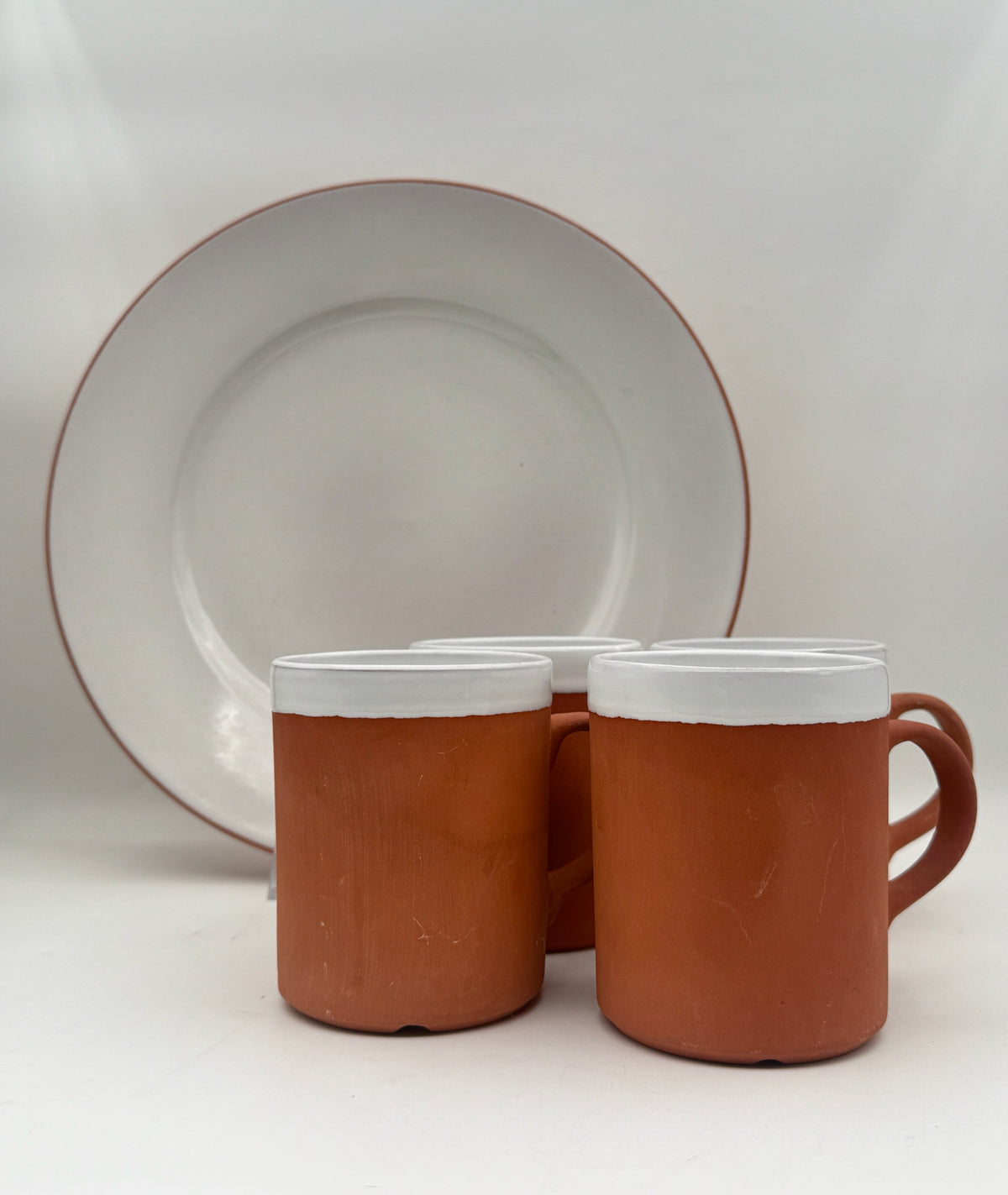 Romertoff Collection- Platter and 4  Mugs - Terra Rosa by Reco