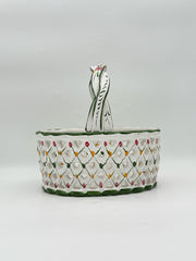 Handpainted Ceramic Pierced Basket