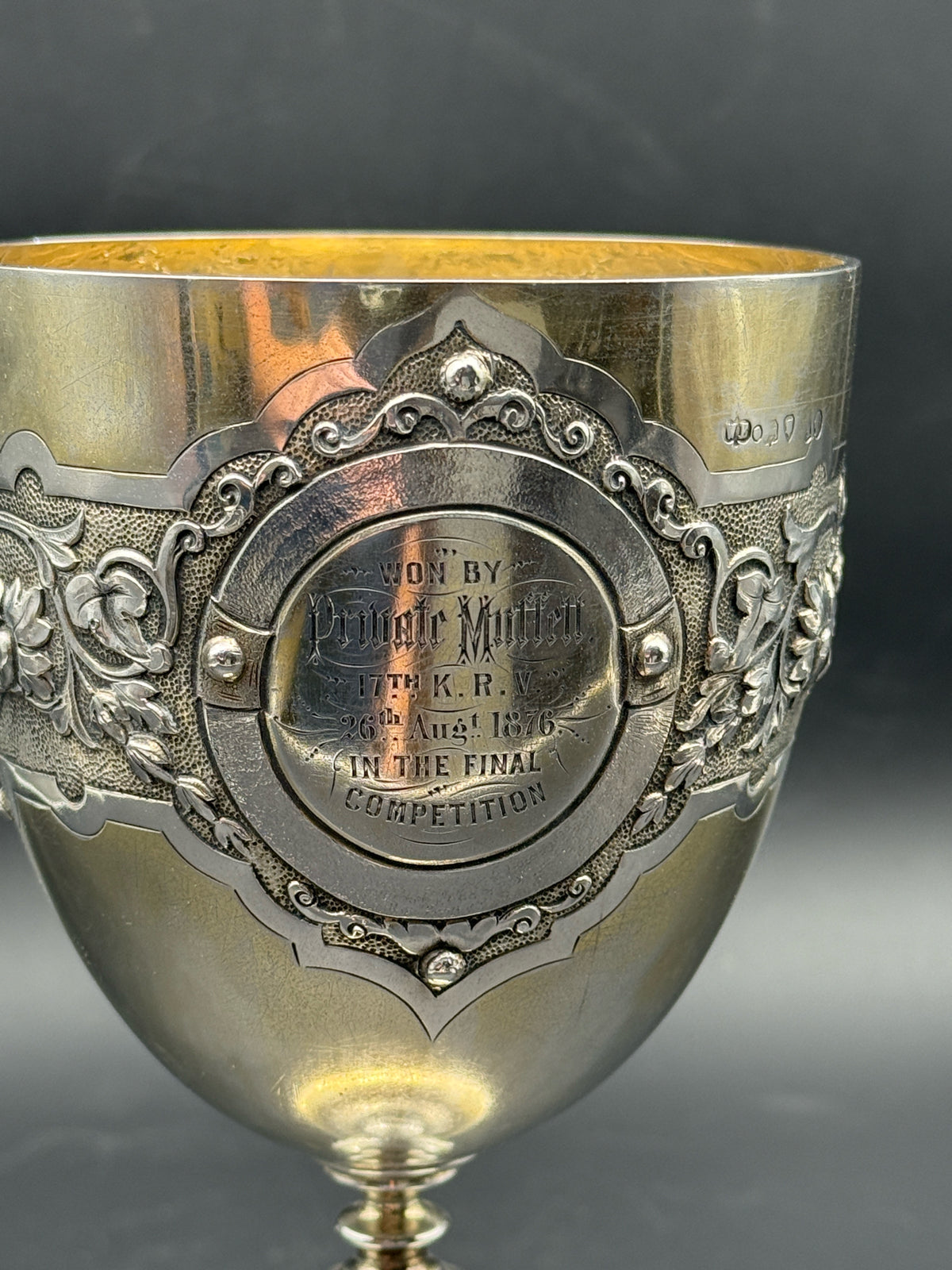 Antique 1876 Sterling Silver  Trophy Cup