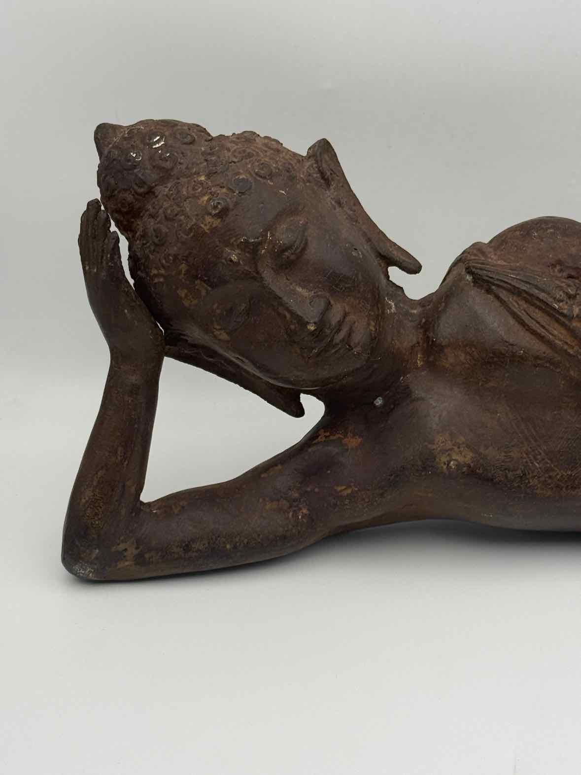 Reclining Metal Southeast Asian Style Buddha Sculpture