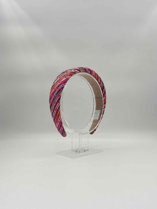 Pink Paper Straw Padded Headband – Hair Accessory
