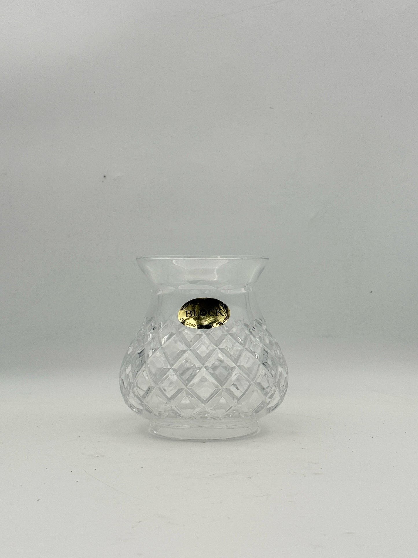 Vintage Block Cut Crystal Small Hurricane/Fairy Lamp