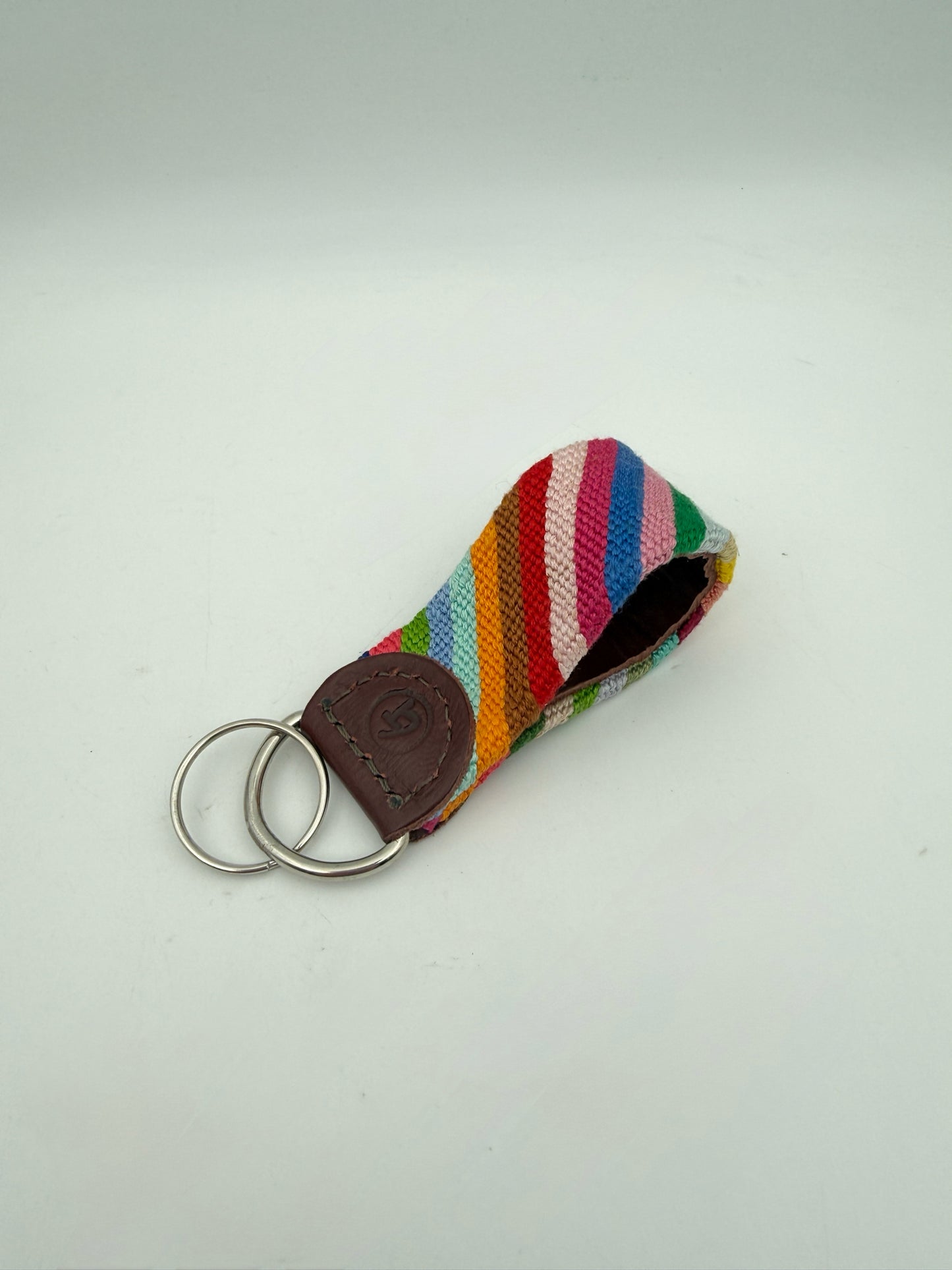 Needlepoint Keychain- Rainbow