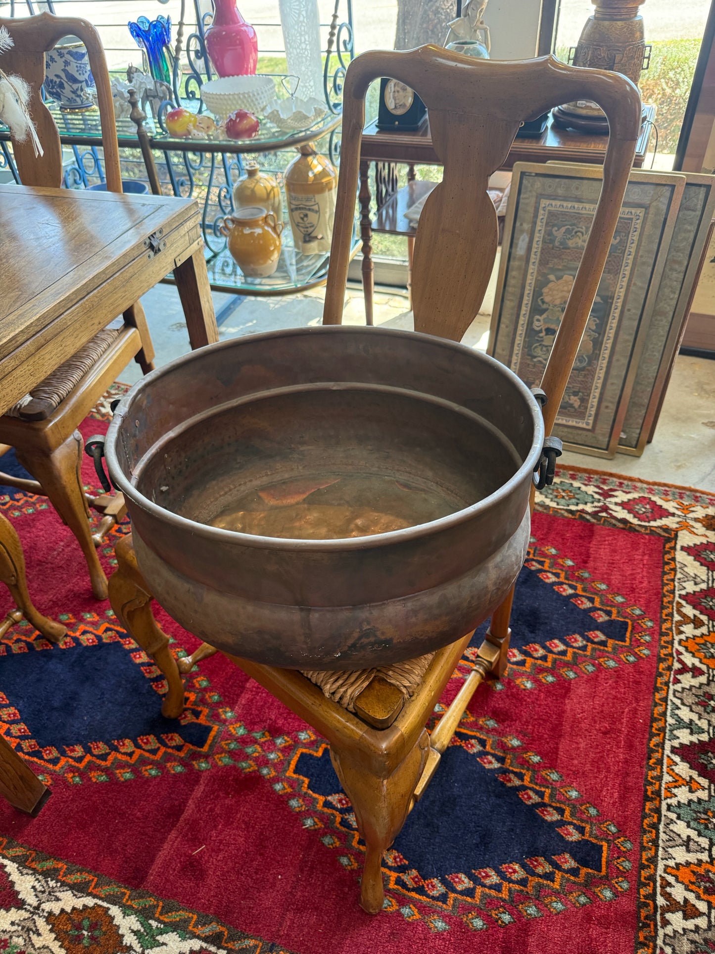 Large Antique Copper Cauldron