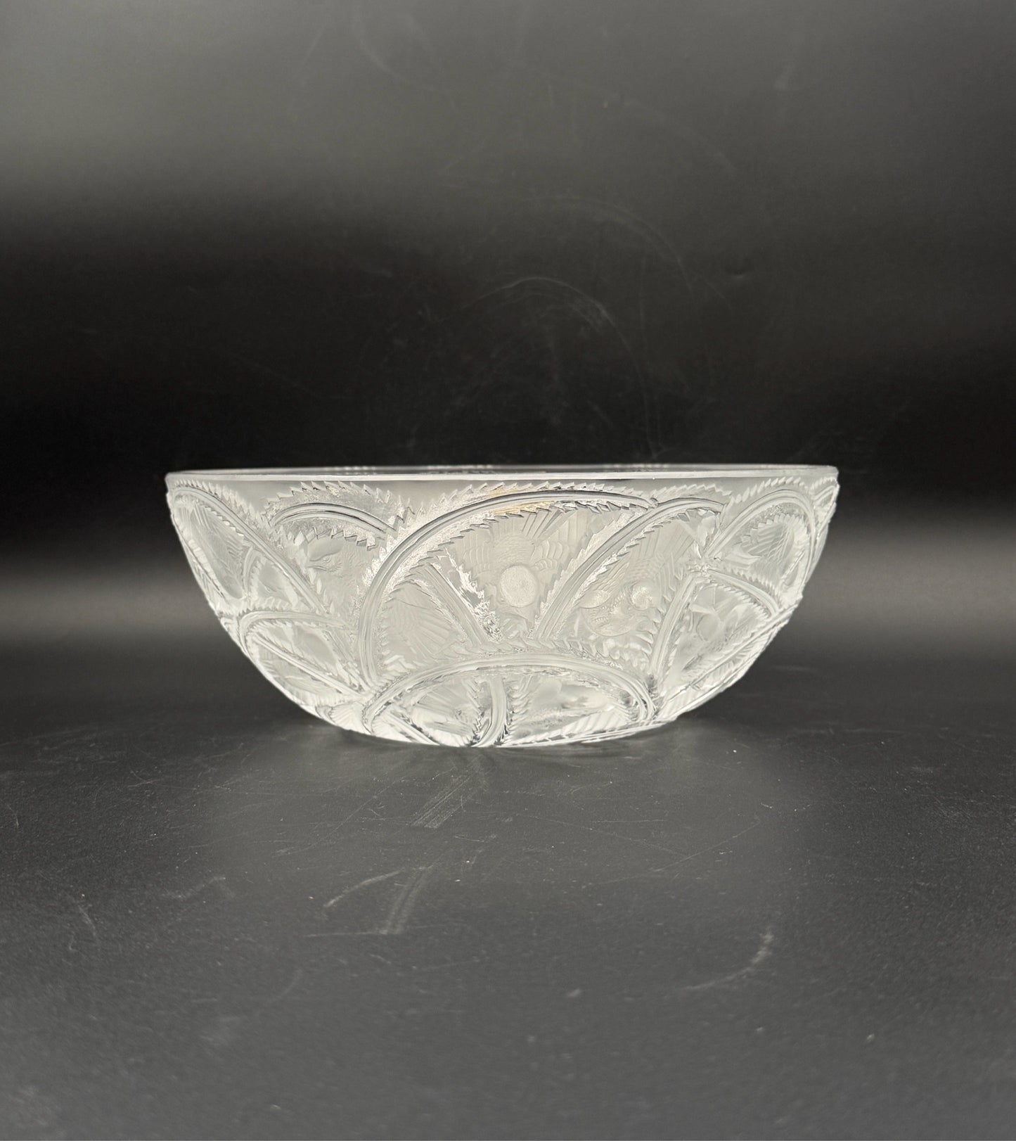 Lalique Pinsons Crystal Bowl