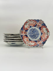 Antique Japanese Imari Shallow Bowls- Set Of 6