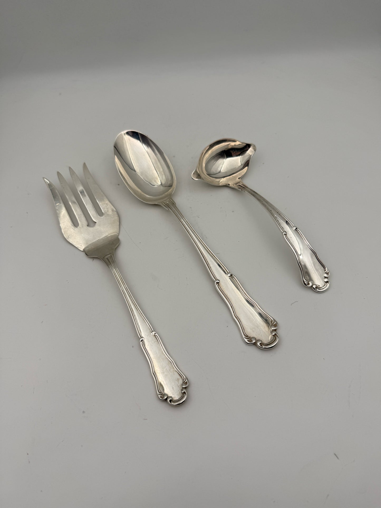 Wallace Sterling Silver 10 Person Flatware Set And 3 Serving Pieces- 53 Pieces